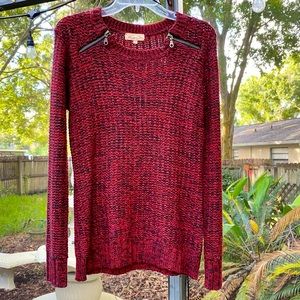 Holiday vibe thick sweater w zipper embellishments